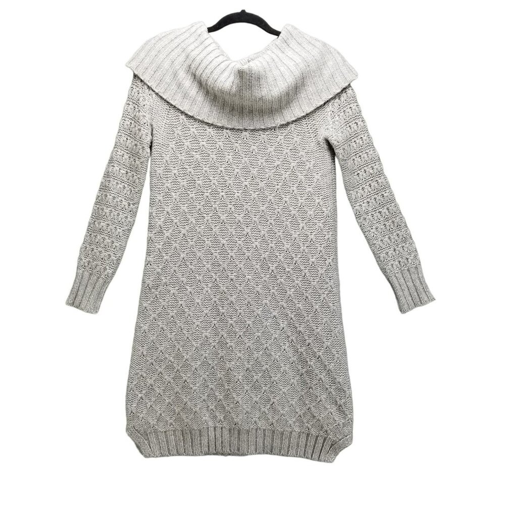 Anthropologie Dress Womens Small Gray Merino Wool Sparrow Cowl Neck Knit *Read*